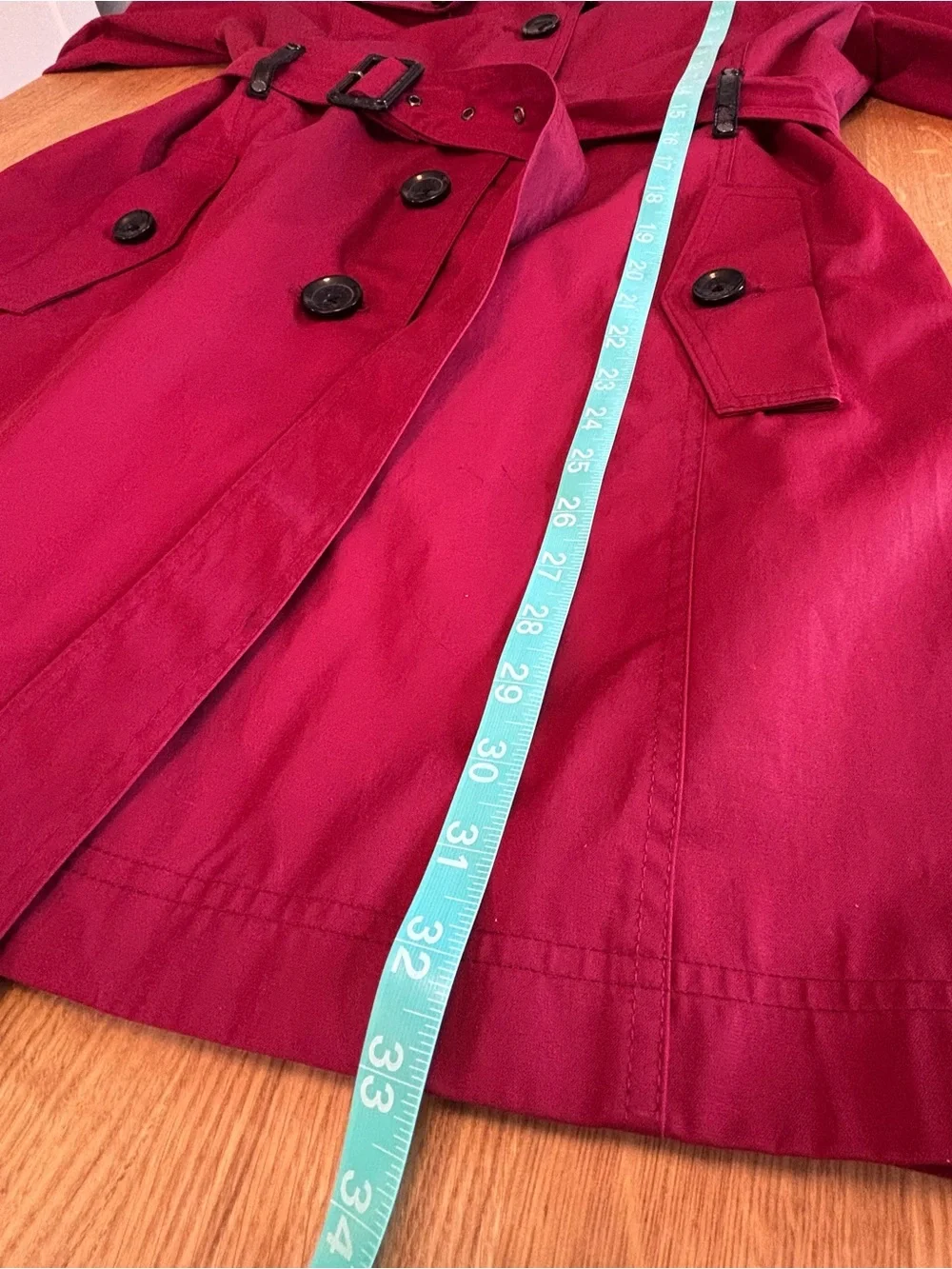 Michael Kors Women’s Red Trench Coat with Removable Hood & Liner | Medium